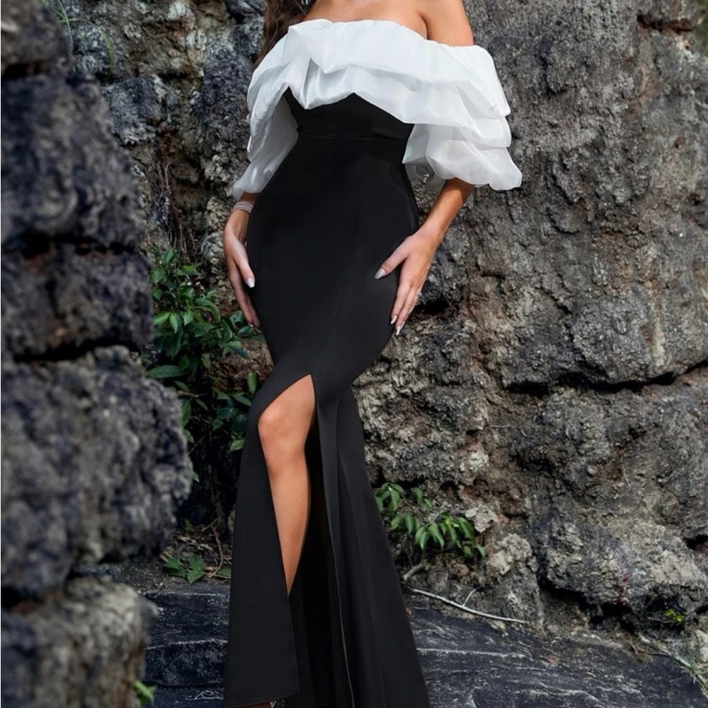 Blac and white formal gown